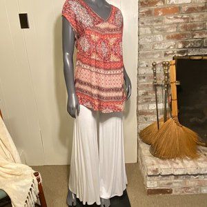 Made By Johnny brand Palazzo Pants, Size XS, White Jersey